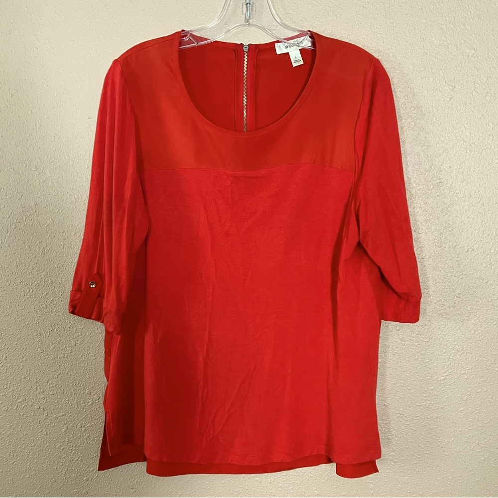 3/4 sleeve shirt with zipper design